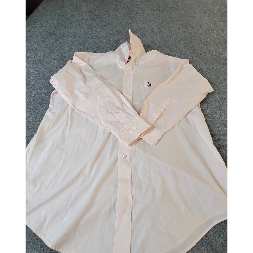 Disney Originals Mens Long Sleeve Button Up Shirt Pink Size( 16 1/2) 32/33